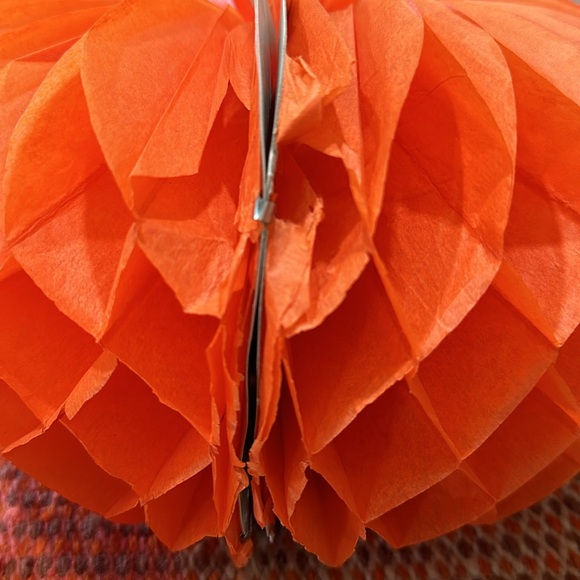 Vintage Beistle Pumpkin Honeycombs Set of 2 - Picture 8 of 12